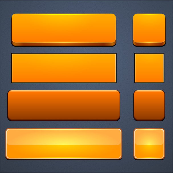 Orange high-detailed modern web buttons. - Vector, imagen