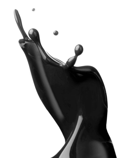 Splash of black fluid   - Valokuva, kuva