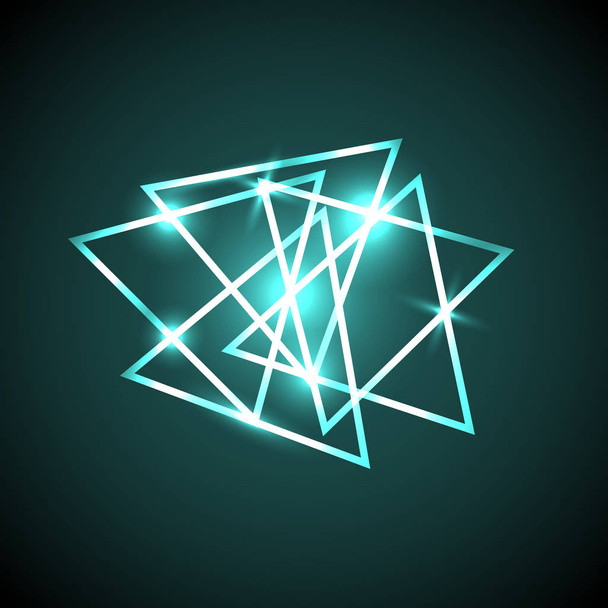 Αφηρημένα φόντο με πράσινο neon τρίγωνα - Διάνυσμα, εικόνα