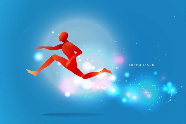 Il moto degli umani. silhouette di un uomo che salta. uso adeguato
  - Vettoriali, immagini