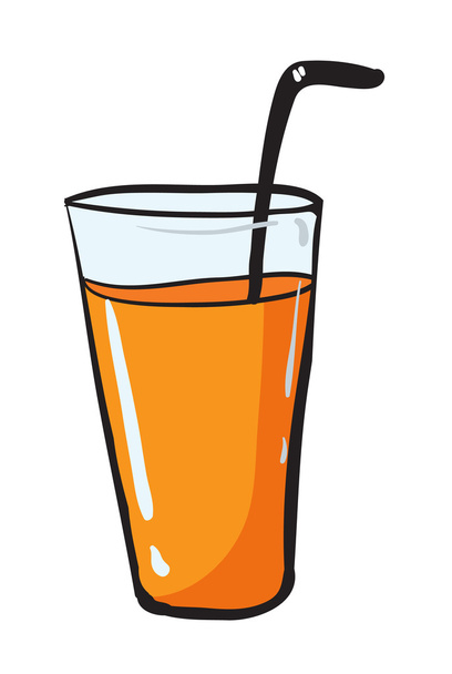 glass and straw - Vector, Image