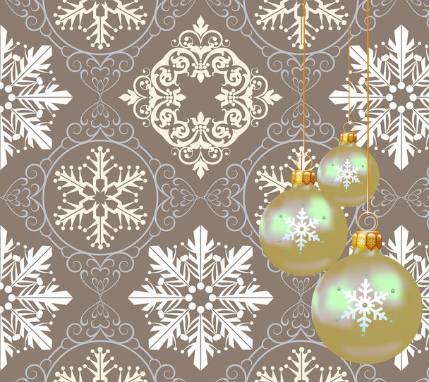 Рождественские украшения на сером фоне
 - Вектор,изображение
