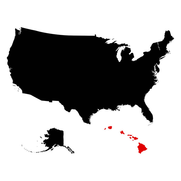 Mapa USA stát Havaj - Vektor, obrázek