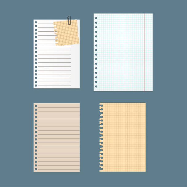 Paper notes sheet for message vector illustration. - Vektor, obrázek
