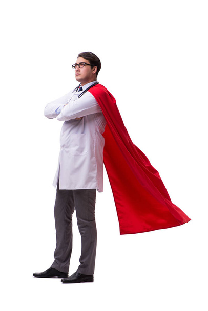 Médico super herói isolado em branco
 - Foto, Imagem