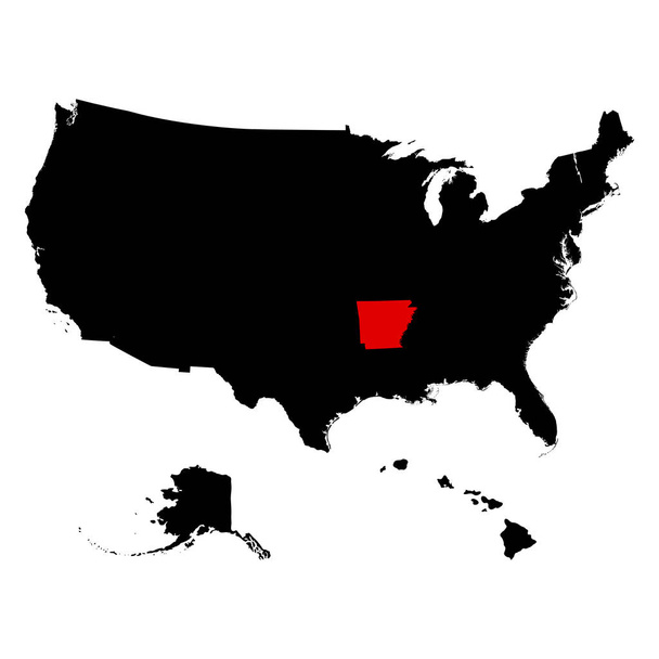 Χάρτης για την κατάσταση Αρκάνσας των ΗΠΑ - Διάνυσμα, εικόνα