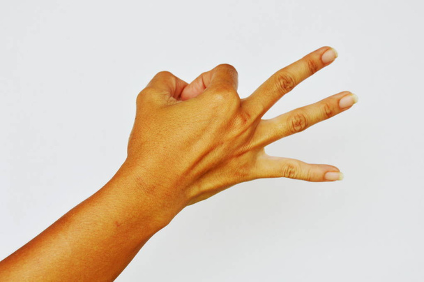 рука сделать три пальца на белом фоне
 - Фото, изображение