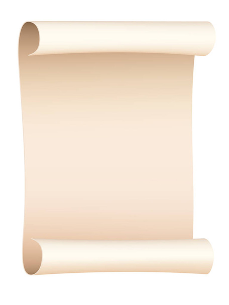 Rolado folha de papel antigo isolado no fundo branco
 - Vetor, Imagem