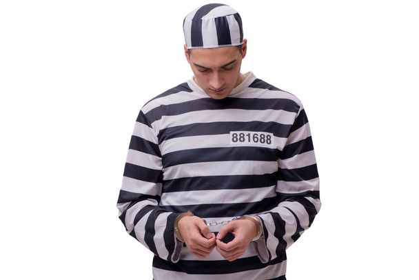 Homme prisonnier isolé sur fond blanc
 - Photo, image
