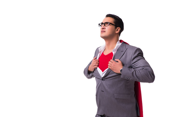 Joven hombre de negocios con cubierta roja sobre blanco
 - Foto, Imagen