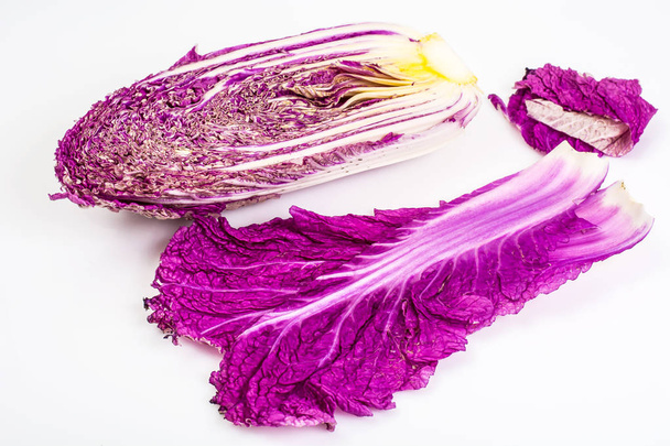 Red Chinese cabbage on a light  background - Photo, Image