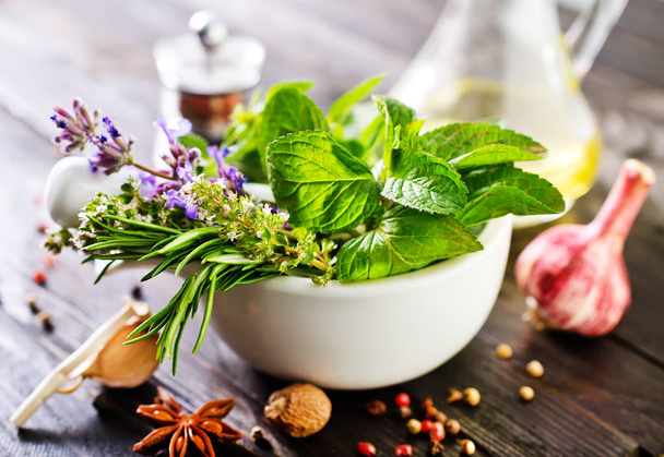 Fresh herbs and aroma spice  - Fotografie, Obrázek