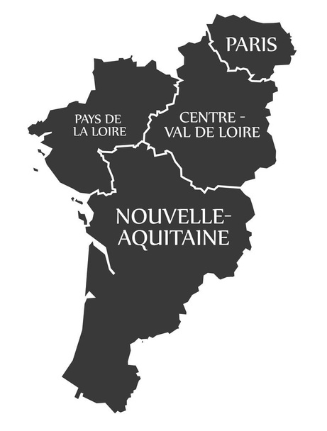 Pays de la loire - Paris - Centre - Val de Loire - Nouvelle - Aq - Διάνυσμα, εικόνα
