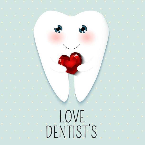 Linda tarjeta de felicitación Feliz Día del Dentista
 - Vector, Imagen