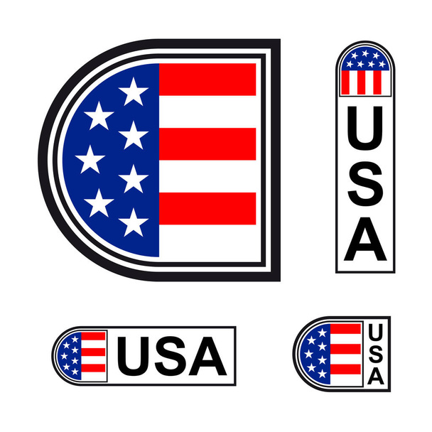 USA flag minimalistic badge symbol - Vector, Image