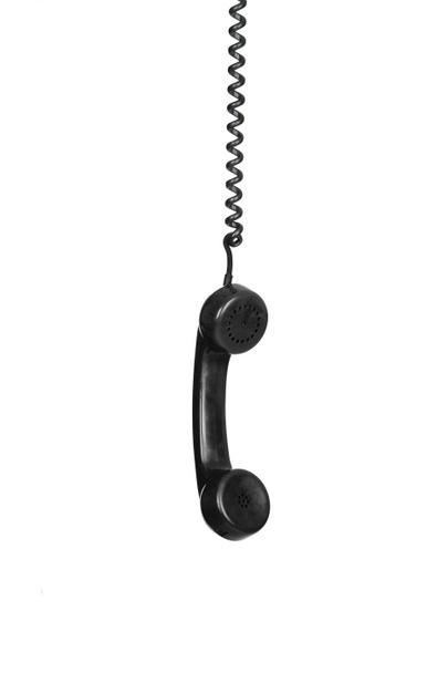 altes schwarzes Telefon hängt - Foto, Bild