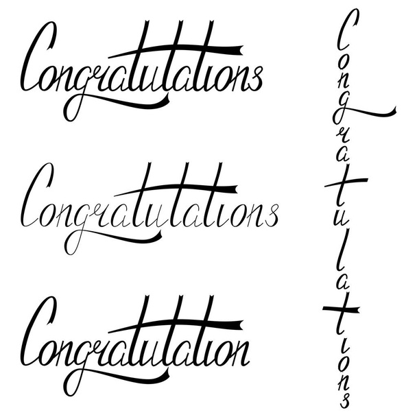 Hand drawn congratulations lettering. - Vetor, Imagem