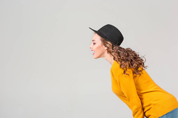The profile of girl in hat - Photo, image