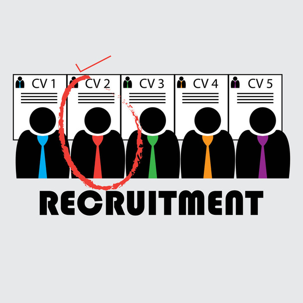 Recruiting an employee - Vector, Image