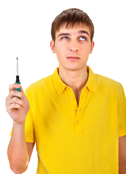 Teenager with Screwdriver - Foto, immagini