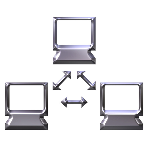 Zilveren computernetwerk - Foto, afbeelding