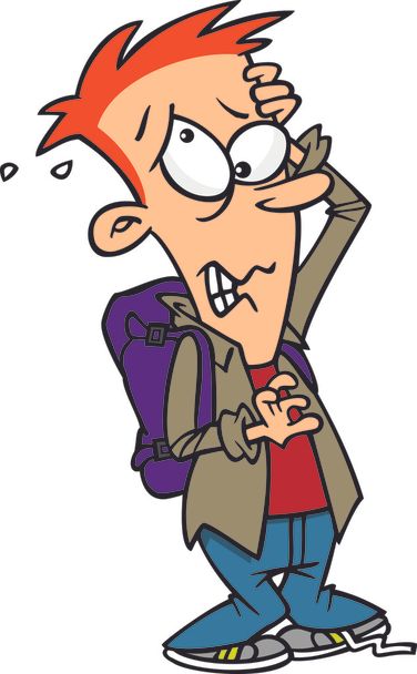 Cartoon Student Stressed Out - Vector, Image