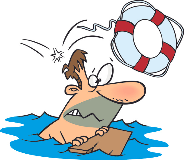 karikatür yüzücü kurtarma - Vektör, Görsel