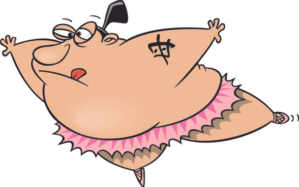 Cartoon Sumo Ballerina - Vector, Image