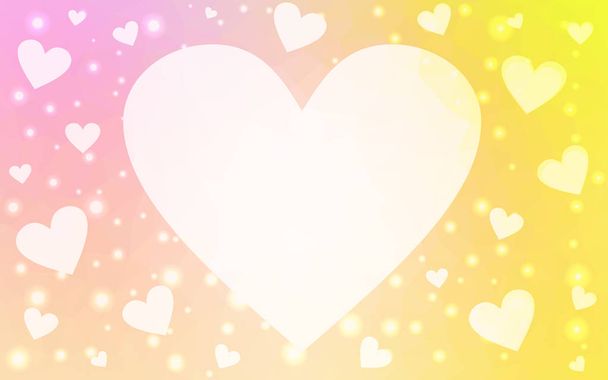 Light Pink, Yellow vector greeting Card Happy Valentine's Day. - Vector, Image