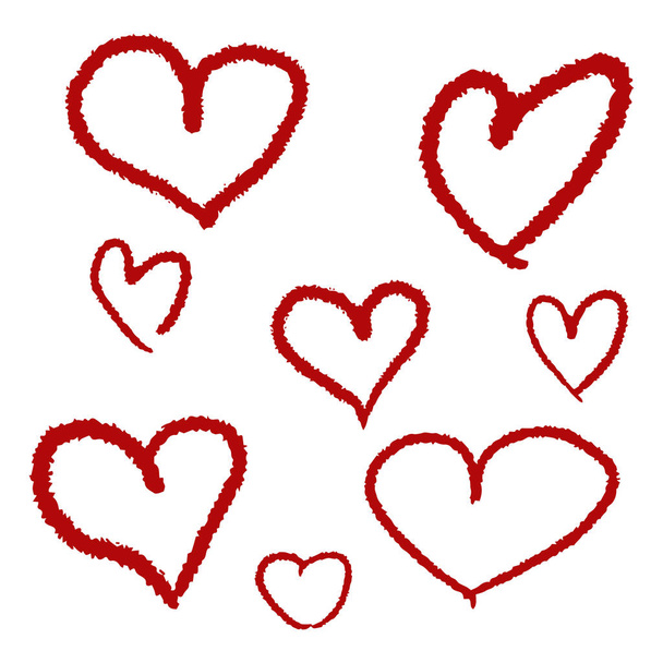 Hand drawn hearts. Design elements for Valentine's day. - Вектор,изображение
