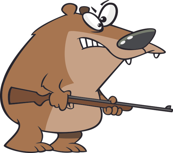 kreslený bear hunter - Vektor, obrázek
