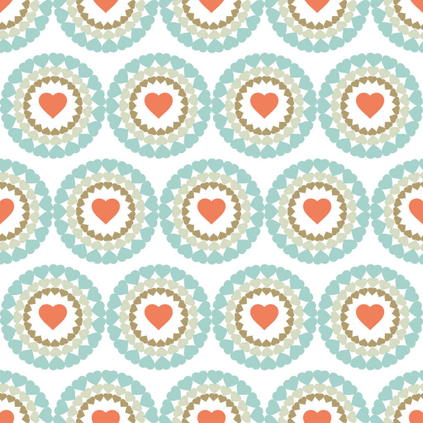 Seamless vector background with decorative hearts. Valentine's day. Print. Cloth design, wallpaper. - Vector, Image