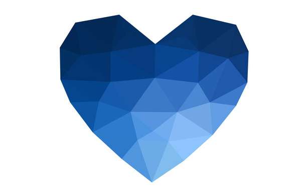 OSCURIDAD BLUE vector abstracto triángulo geométrico corazón sobre fondo poligonal blanco
. - Vector, Imagen