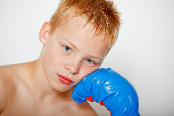 Portret chłopca, bokser - Zdjęcie, obraz
