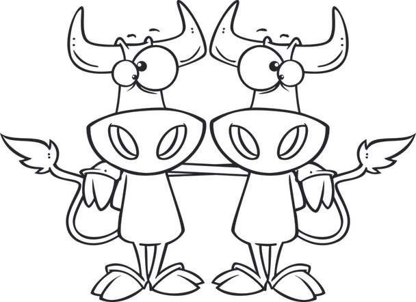 Cartoon Cow Buddies - Vector, Image
