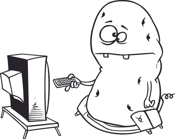 Cartoon Couch Potato - Vector, afbeelding