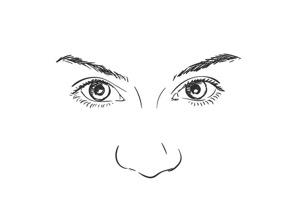 Silmät kaunis tyttö
 - Vektori, kuva
