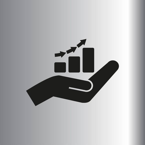 hand and profit icon - Vector, Image