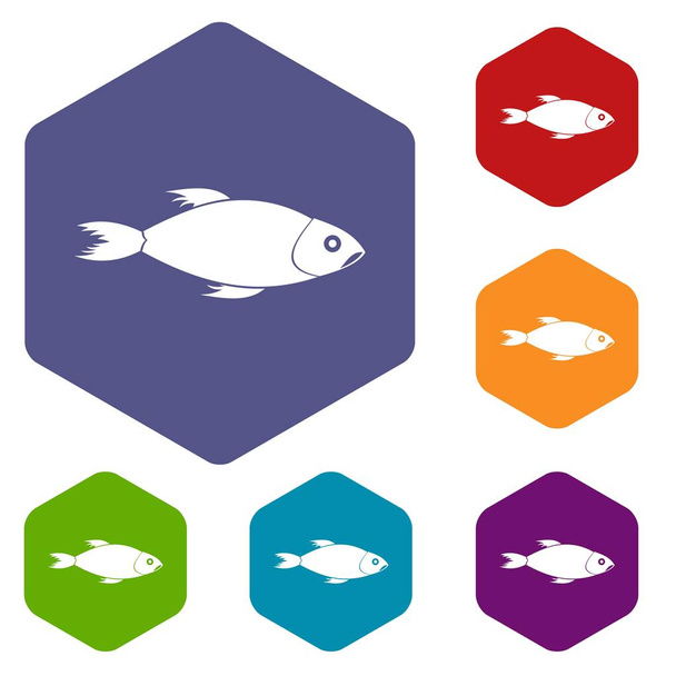 Fish icons set - Vector, afbeelding