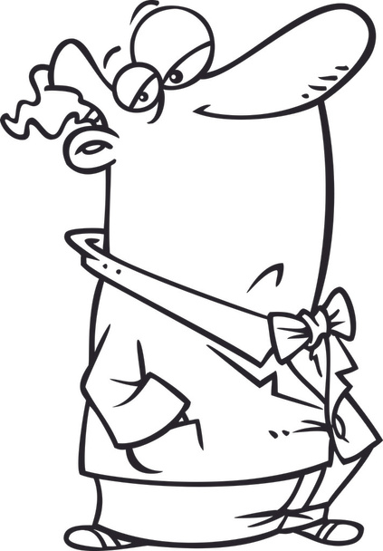 vektor kreslený snobské muž s nosem ve vzduchu - přehledem zbarvení stránky - Vektor, obrázek