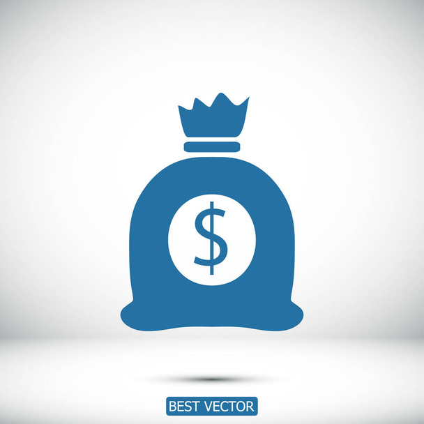 money bag icon - Vektori, kuva