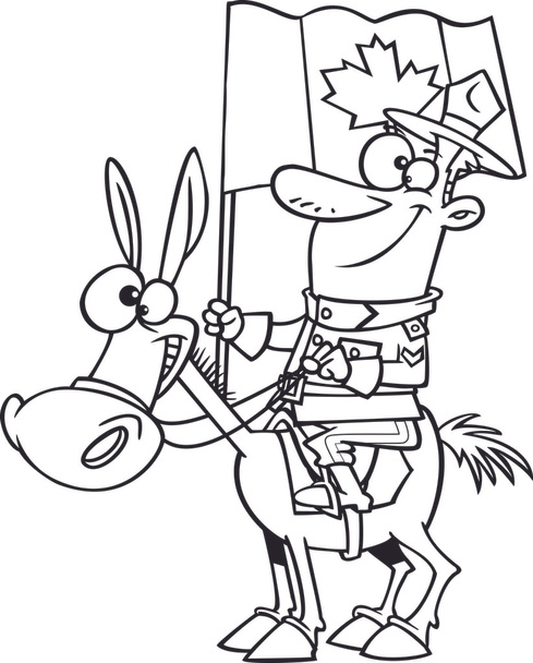 vektor karikatura horské na koni - přehledem zbarvení stránky - Vektor, obrázek