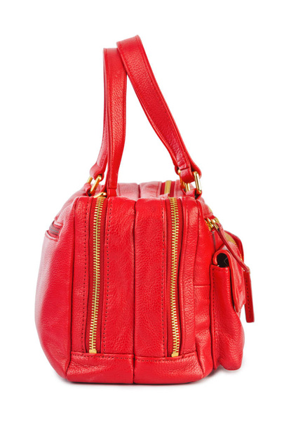 Red handbag isolated on white background - Фото, изображение