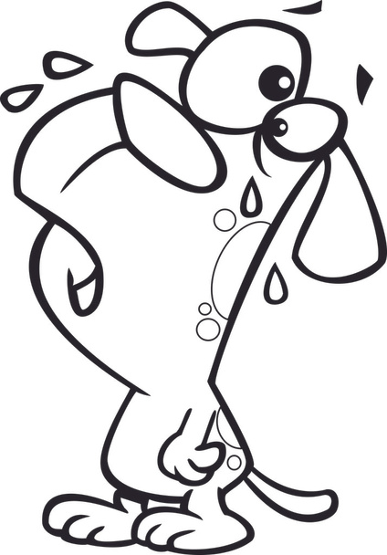 Illustration of an outlined dog whining, on a white background. - Vector, Image