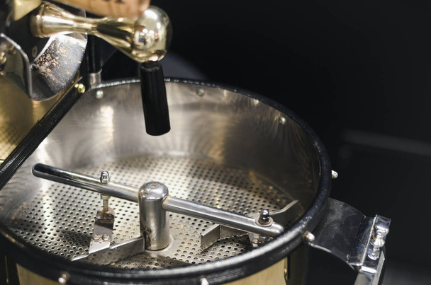 empty coffee roaster machine drum without coffee. - Zdjęcie, obraz