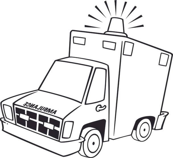 Ambulância dos desenhos animados
 - Vetor, Imagem