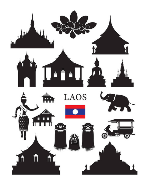Laos Marcos e conjunto de objetos de cultura
 - Vetor, Imagem