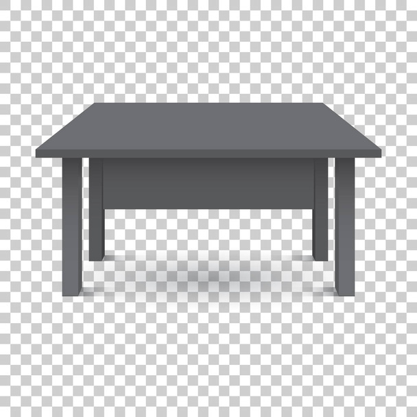 ベクターのオブジェクトのプレゼンテーションのための 3 d のテーブル。孤立した背景に空の黒トップ テーブル. - ベクター画像