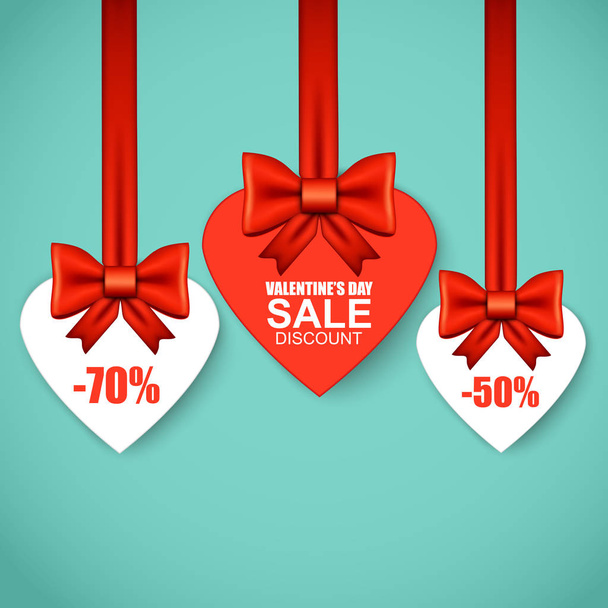 постер с бирками продажи в виде сердец
 - Вектор,изображение