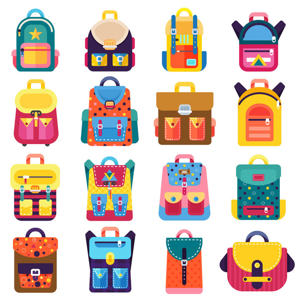 Набір барвистих рюкзаків
  - Вектор, зображення